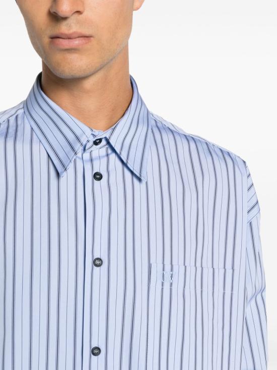  오프화이트 긴팔 셔츠 OMGE004F23FAB001 4140 STRIPPED - OFF WHITE