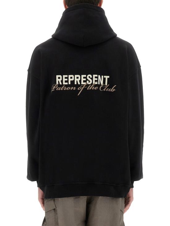25SS 리프레젠트 후드 티셔츠 MLM4270 001 BLACK - REPRESENT