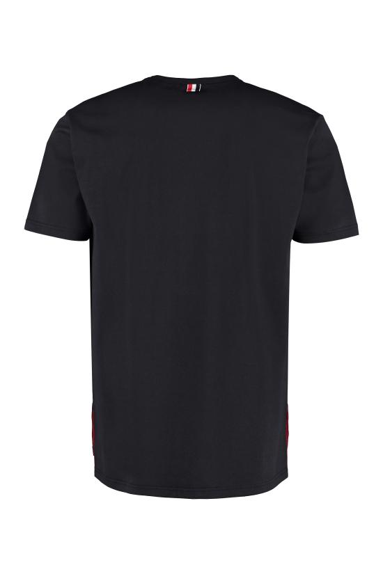 25SS 톰브라운 미디움 웨이트 저지 팁 포켓 크루넥 티셔츠 MJS010A01454 415 BLUE