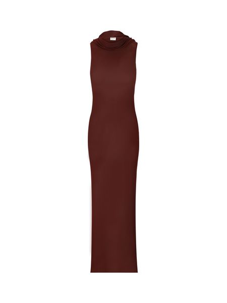  생로랑 롱 원피스 745646Y76BM 6015 BURGUNDY