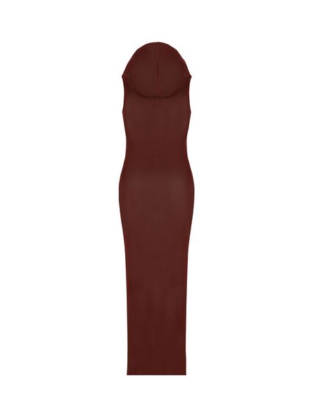  생로랑 롱 원피스 745646Y76BM 6015 BURGUNDY - SAINT LAURENT