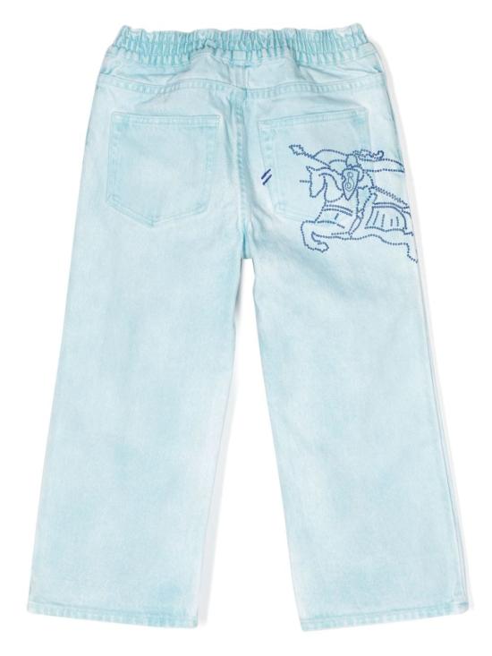 24FW [키즈] 버버리 스트레이트 팬츠 8089088 A3326 Blue - BURBERRY