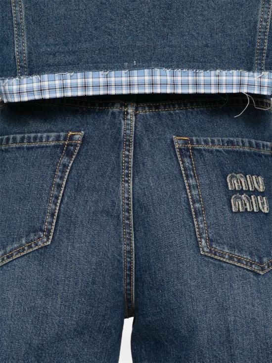 25SS 미우미우 스트레이트 팬츠 GWP556 1568F0008 Denim - MIU MIU