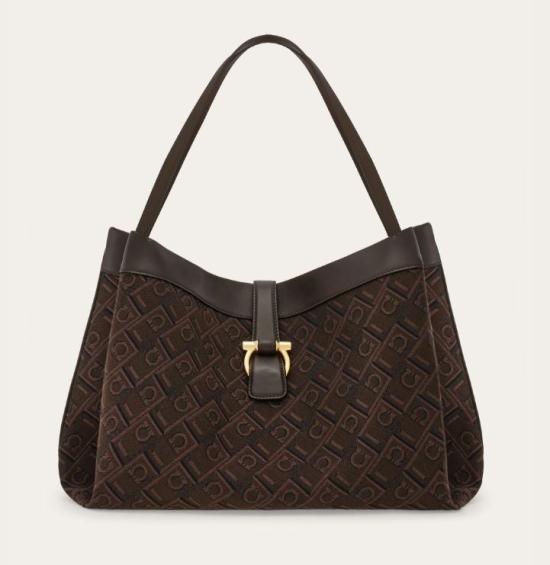 24FW 살바토레 페라가모 숄더백 TOTE M 0777395ESPRESSO TESTA DI MORO Brown