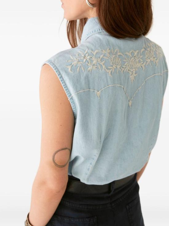 25SS MAISON HOTEL 블라우스 DALLAS MUSTANG BLUE - MAISON HOTEL