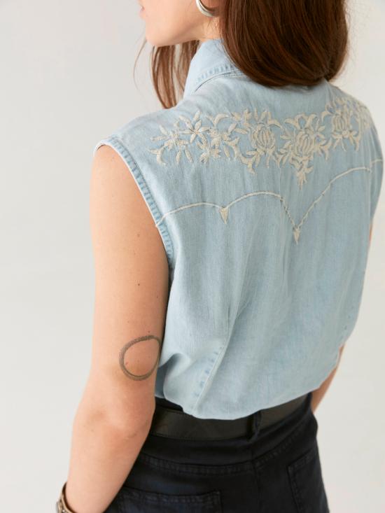 25SS MAISON HOTEL 블라우스 DALLAS MUSTANG BLUE - MAISON HOTEL