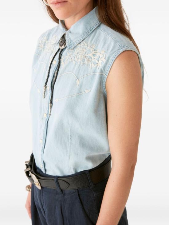 25SS MAISON HOTEL 블라우스 DALLAS MUSTANG BLUE - MAISON HOTEL