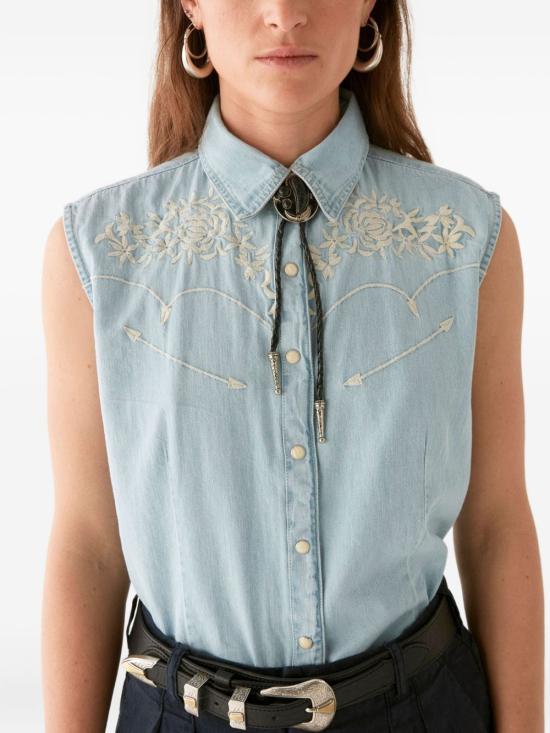 25SS MAISON HOTEL 블라우스 DALLAS MUSTANG BLUE - MAISON HOTEL