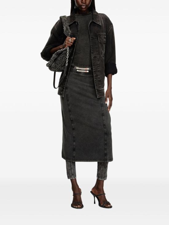 25SS 디젤 미디 스커트 A16596 0NJBJ02A Black - DIESEL