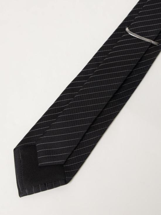 25FW 생로랑 넥타이 8163813Y002 1078 Black - SAINT LAURENT