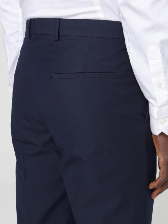 25FW 구찌 엠보스 코튼 트윌 트라우저  793801Z7AFS 4294 Blue - GUCCI