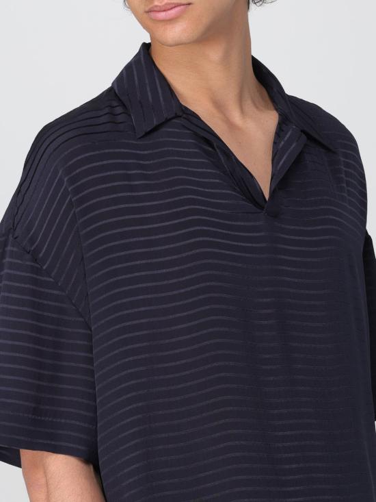 25FW 생로랑 폴로 티셔츠 814801Y2G62 4102 Blue - SAINT LAURENT