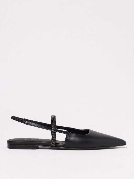 25SS 브루넬로 쿠치넬리 플랫 슈즈 MZSKC2500 C101 Black