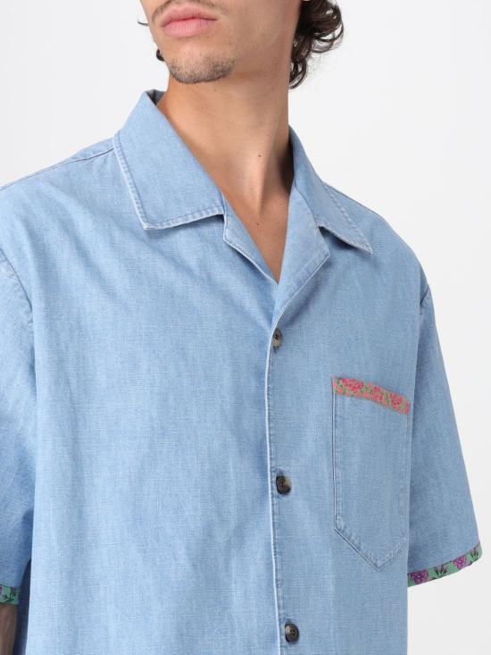 25FW 발렌티노 가라바니 반팔 셔츠 6V0DB04LALM 508 Denim - VALENTINO GARAVANI