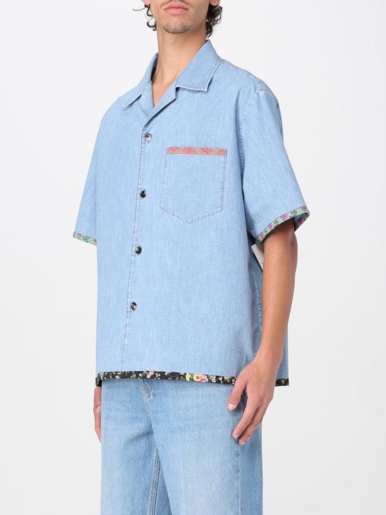 25FW 발렌티노 가라바니 반팔 셔츠 6V0DB04LALM 508 Denim - VALENTINO GARAVANI