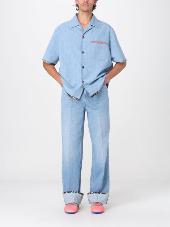 25FW 발렌티노 가라바니 반팔 셔츠 6V0DB04LALM 508 Denim - VALENTINO GARAVANI