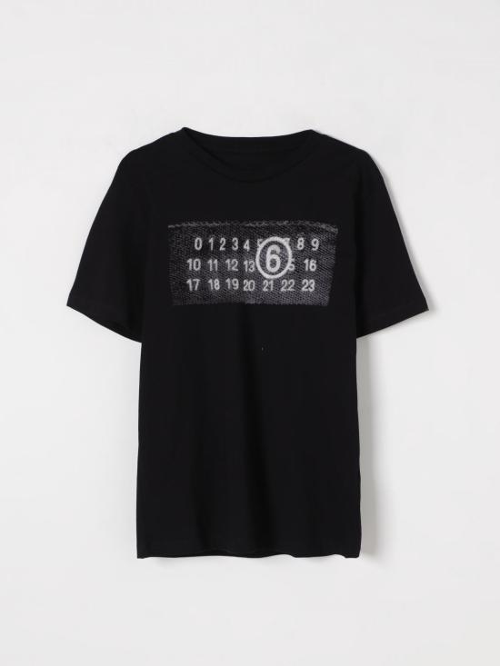 25SS [키즈] MM6 메종마르지엘라 티셔츠 M60803MM02Y M6900 Black