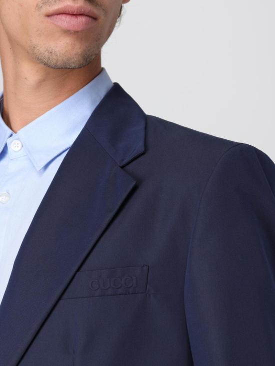 25FW 구찌 엠보스 코튼 트윌 자켓 819191Z7AFS 4294 Blue - GUCCI