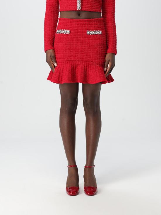 25SS 셀프 포트레이트 스커트 RS25918SKR Red