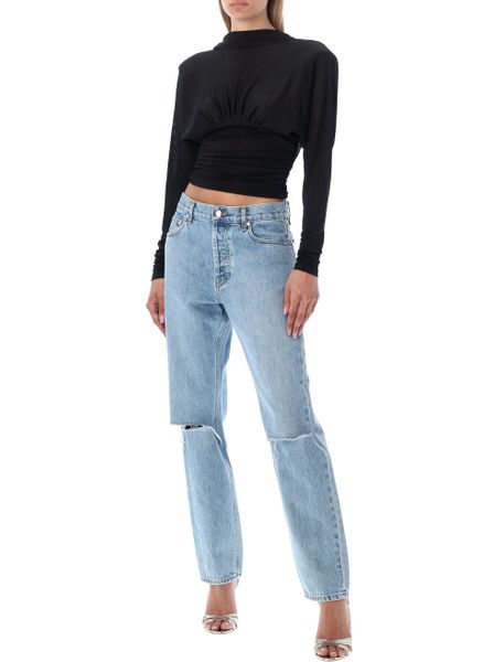  생로랑 반팔 티셔츠 695231Y36UU 1000 BLACK - SAINT LAURENT