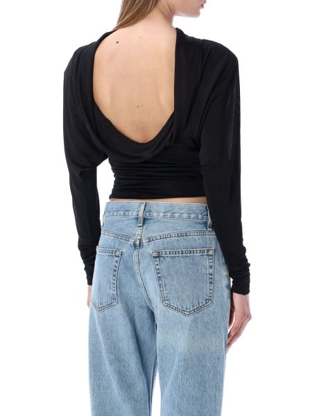  생로랑 반팔 티셔츠 695231Y36UU 1000 BLACK - SAINT LAURENT