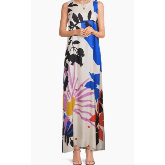  조니 와스 롱 원피스 조니 워즈 타티아나 추상 실크 블렌드 맥시 드레스 끝없는 햇살 - JOHNNY WAS
