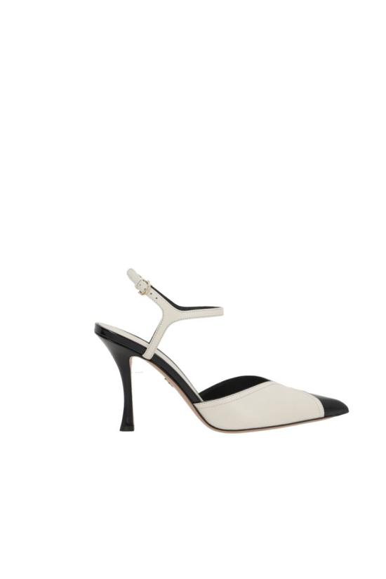 25SS 살바토레 페라가모 힐/펌프스 01J363 001ERULA95MASCARPONENERONERO1C IVORY BLACK - SALVATORE FERRAGAMO