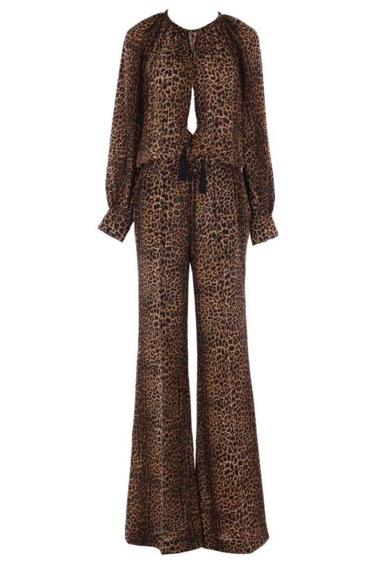 25SS 톰포드 점프수트 TU0287FAP234ZLEOB LEOPARD BROWN BLACK