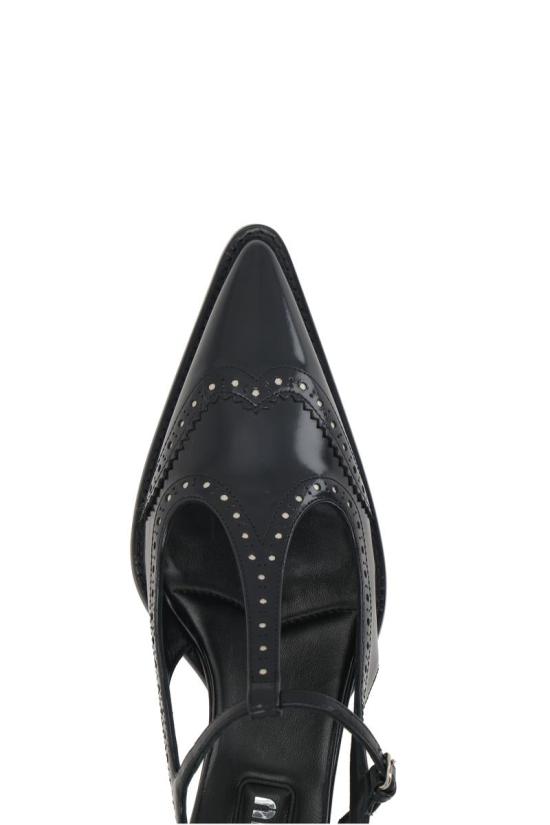 24FW 미우미우 힐/펌프스 5I309EF035055F057Z BLACK IVORY - MIU MIU