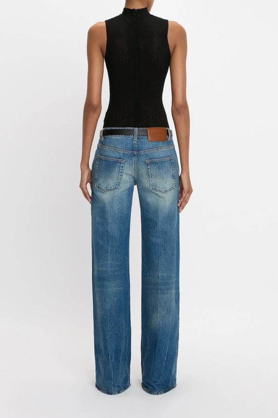  빅토리아 베컴 바디수트 티셔츠 슬리브리스 하이넥 바디수트 블랙 - VICTORIA BECKHAM