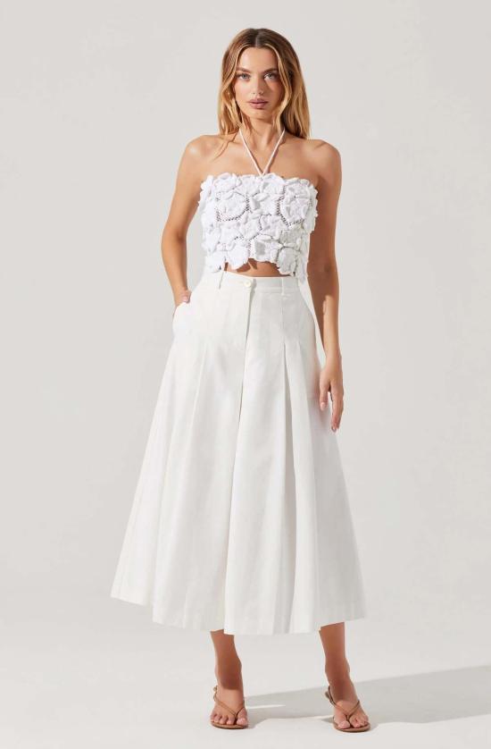  아스트라 더 라벨 크롭 팬츠 아스트 더 라벨 로웬 퀼로트 팬츠 화이트 - ASTR The Label