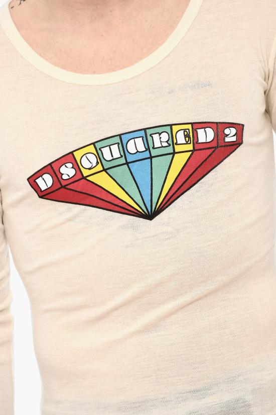 디스퀘어드2 긴팔 티셔츠 S71GD1236 S22620 101 Beige - DSQUARED2