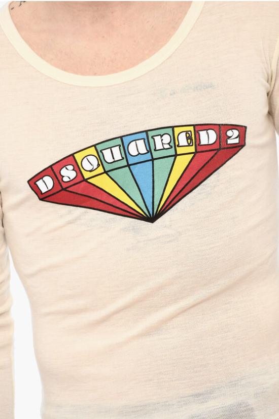  디스퀘어드2 긴팔 티셔츠 S71GD1236 S22620 101 Beige - DSQUARED2