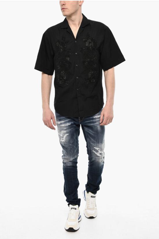  디스퀘어드2 반팔 셔츠 S74DM0736 S36275 900 Black - DSQUARED2