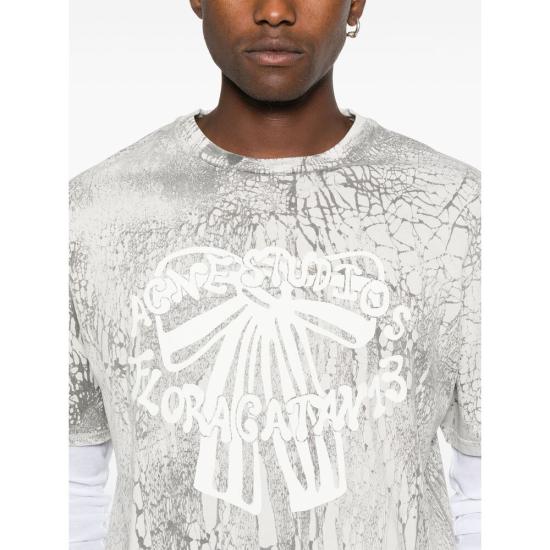 25SS 아크네 스튜디오 반팔 티셔츠 CL0298 BLACK GREY WHITE - ACNE STUDIOS