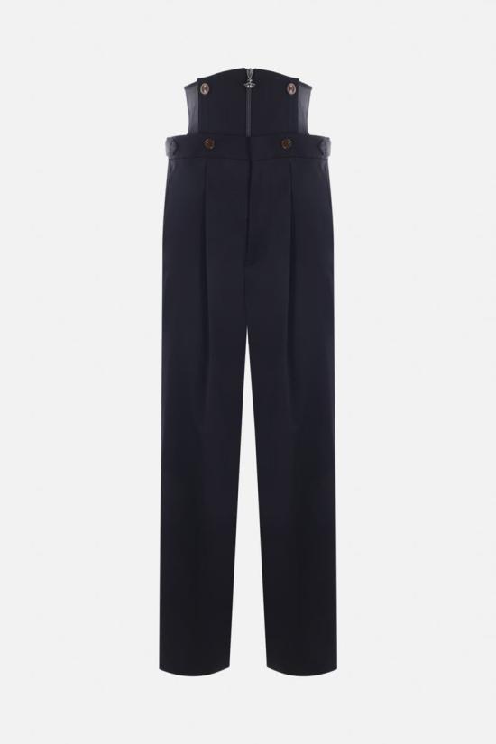 24FW 비비안웨스트우드 스트레이트 팬츠 1F01000LW00QNAAAK401 BLUE - VIVIENNE WESTWOOD