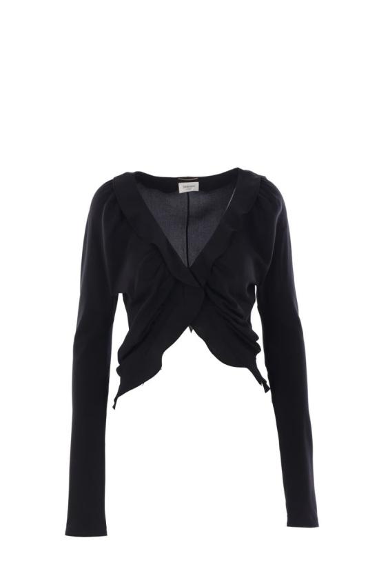 25SS 생로랑 긴팔 티셔츠 820520Y100W1000 Black