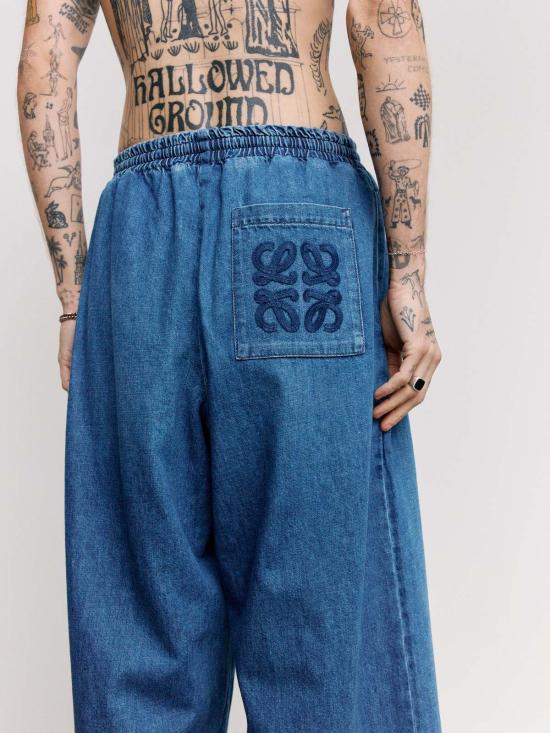  로에베 파울라 이비자 데님 팬츠 폴라 이비자 로에베 라이트 블루  크롭 팬츠 라이트 블루 - LOEWE