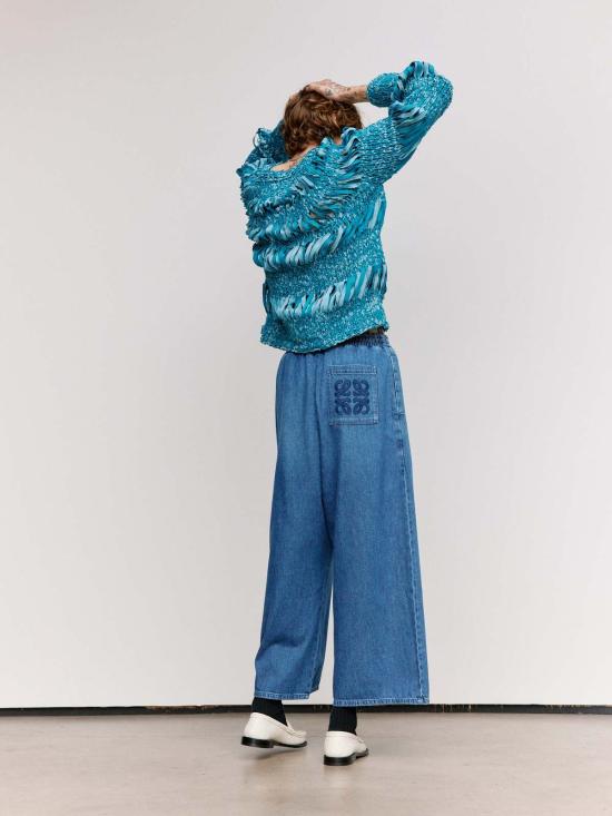  로에베 파울라 이비자 데님 팬츠 폴라 이비자 로에베 라이트 블루  크롭 팬츠 라이트 블루 - LOEWE