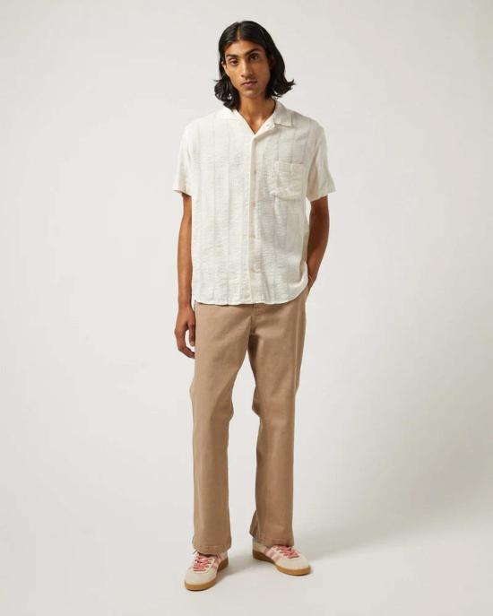  Corridor 반팔 셔츠 코리더 화이트 스트라이프 시어서커 반팔 버튼업 - CORRIDOR