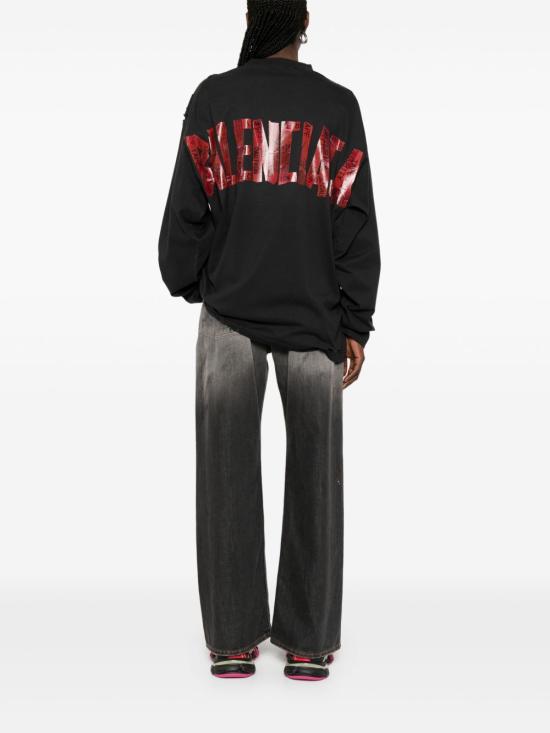 25SS 발렌시아가 긴팔 티셔츠 832432 TSVF98433 Black - BALENCIAGA