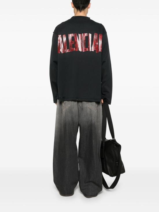 25SS 발렌시아가 긴팔 티셔츠 832432 TSVF98433 Black - BALENCIAGA