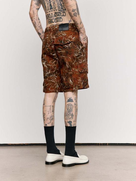  로에베 파울라 이비자 숏팬츠 폴라 이비자 로에베 다크 브라운 & 화이트 데님 카고 반바지 - LOEWE