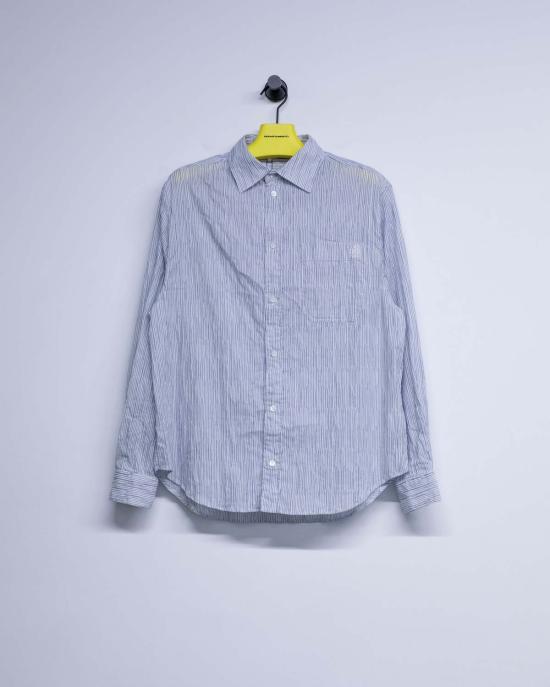  로에베 파울라 이비자 긴팔 셔츠 로에베 폴라 이비자 블루 & 화이트 스트라이프 텍스처  블루 & 화이트 스트라이프 - LOEWE