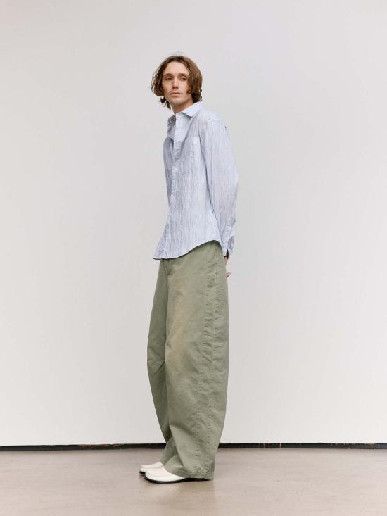  로에베 파울라 이비자 긴팔 셔츠 로에베 폴라 이비자 블루 & 화이트 스트라이프 텍스처  블루 & 화이트 스트라이프 - LOEWE