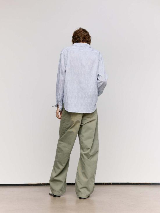  로에베 파울라 이비자 긴팔 셔츠 로에베 폴라 이비자 블루 & 화이트 스트라이프 텍스처  블루 & 화이트 스트라이프 - LOEWE