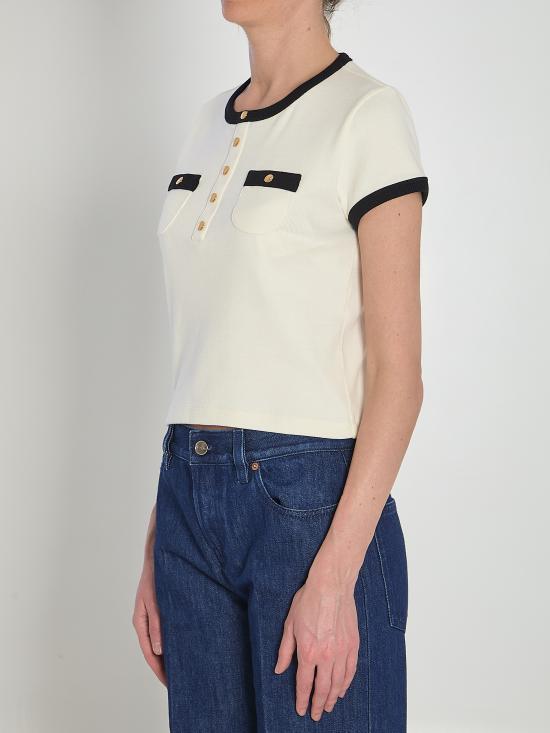 25SS 셀린느 / 여성 코튼 저지 크롭 티셔츠 RX07H0Q12 WHITE BPG - CELINE