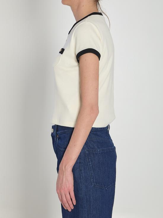 25SS 셀린느 / 여성 코튼 저지 크롭 티셔츠 RX07H0Q12 WHITE BPG - CELINE