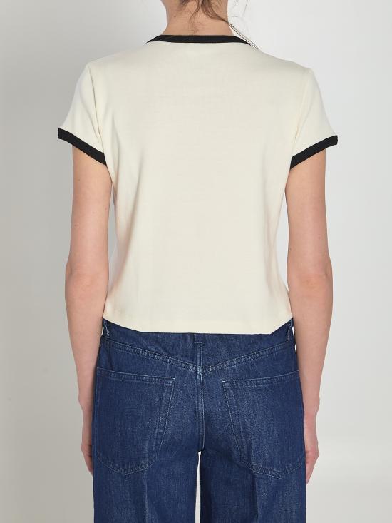 25SS 셀린느 / 여성 코튼 저지 크롭 티셔츠 RX07H0Q12 WHITE BPG - CELINE