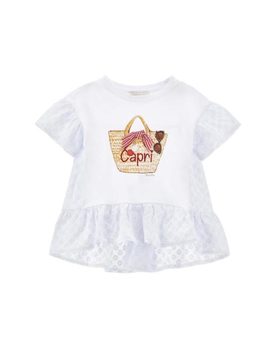 25SS [키즈] 모나리자 티셔츠 19E625 5011 0099 White